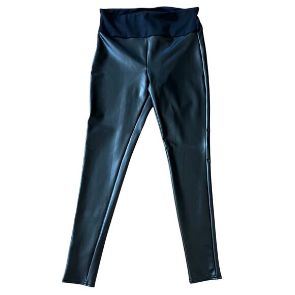 Assets by SPANX Faux Leather Leggings Black High Rise Shaping Size XL EUC - Picture 3 of 7